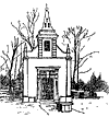 A drawing of the church at Little Gidding.