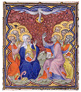 'Pentecost' from John of Berry's Petites Heures France, Paris 14th Century