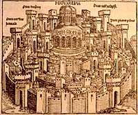 Ancient woodcut of Jerusalem