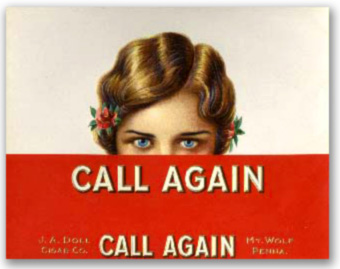 Call again - an old cigar box cover