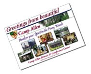 Postcard showing images from Camp Allen in Texas USA.