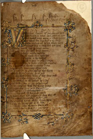First page of a Chaucer manuscript