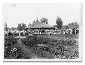 A revival (and requisite) tent in the States in the 1920s.