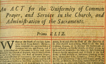 The Uniformity Act from our 1703 BCP