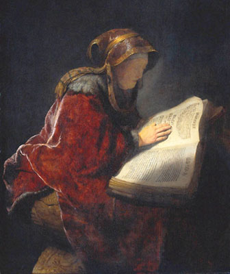 Rembrandt paints the prophetess