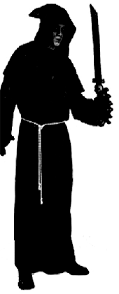 The silhouette of a very bad monk
