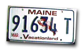 Maine licence plate