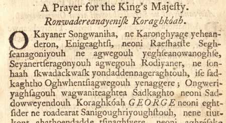 The Mohawks pray for King George III