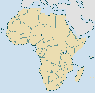 Blank political map of Africa