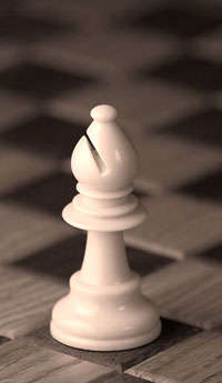 White bishop from chess set