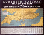 Southern Railway Map of Systerm and Continental Connections