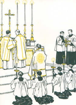 Men at the altar