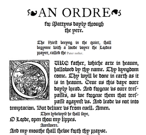 An order for matins from the 1549 BCP (1896 facsimile)