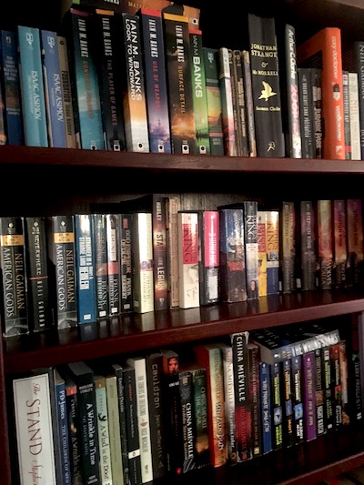 a sci-fi/fantasy bookshelf