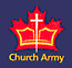 The Church Army in Canada logo; a maple leaf with a crown and cross.