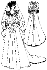 A 19th-century wedding dress